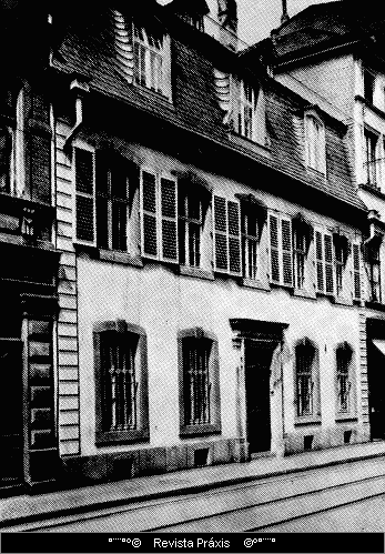 Fotografia da casa onde Marx viveu em Trier, Alemanha