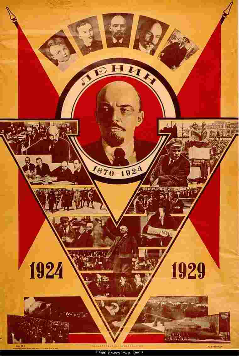 Cartaz dos 5 anos da morte de Vladimir Lênin